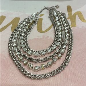 Elegant Silver Multi-Layer Necklace